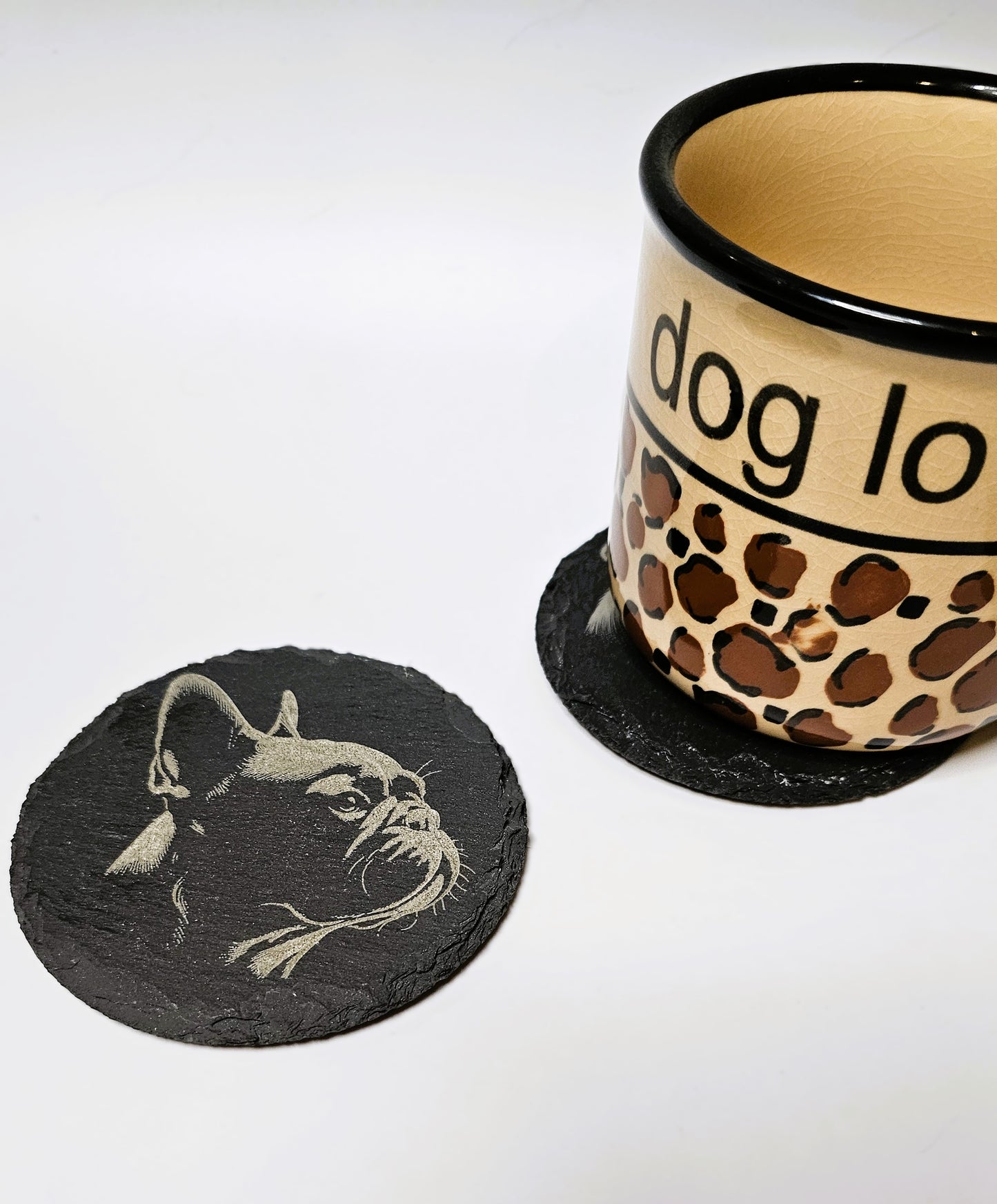 Slate Stone Frenchie Coasters