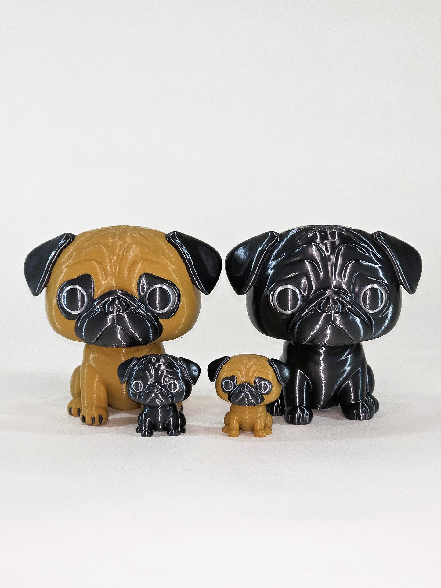 3D Printed Pug Figurine • Cute Oversized-Head Pug Collectible • Pug Lover Gift • Small Pug Miniatures for Party Favors • Dog Desk Decor • PLA Eco-Friendly Pug Statue