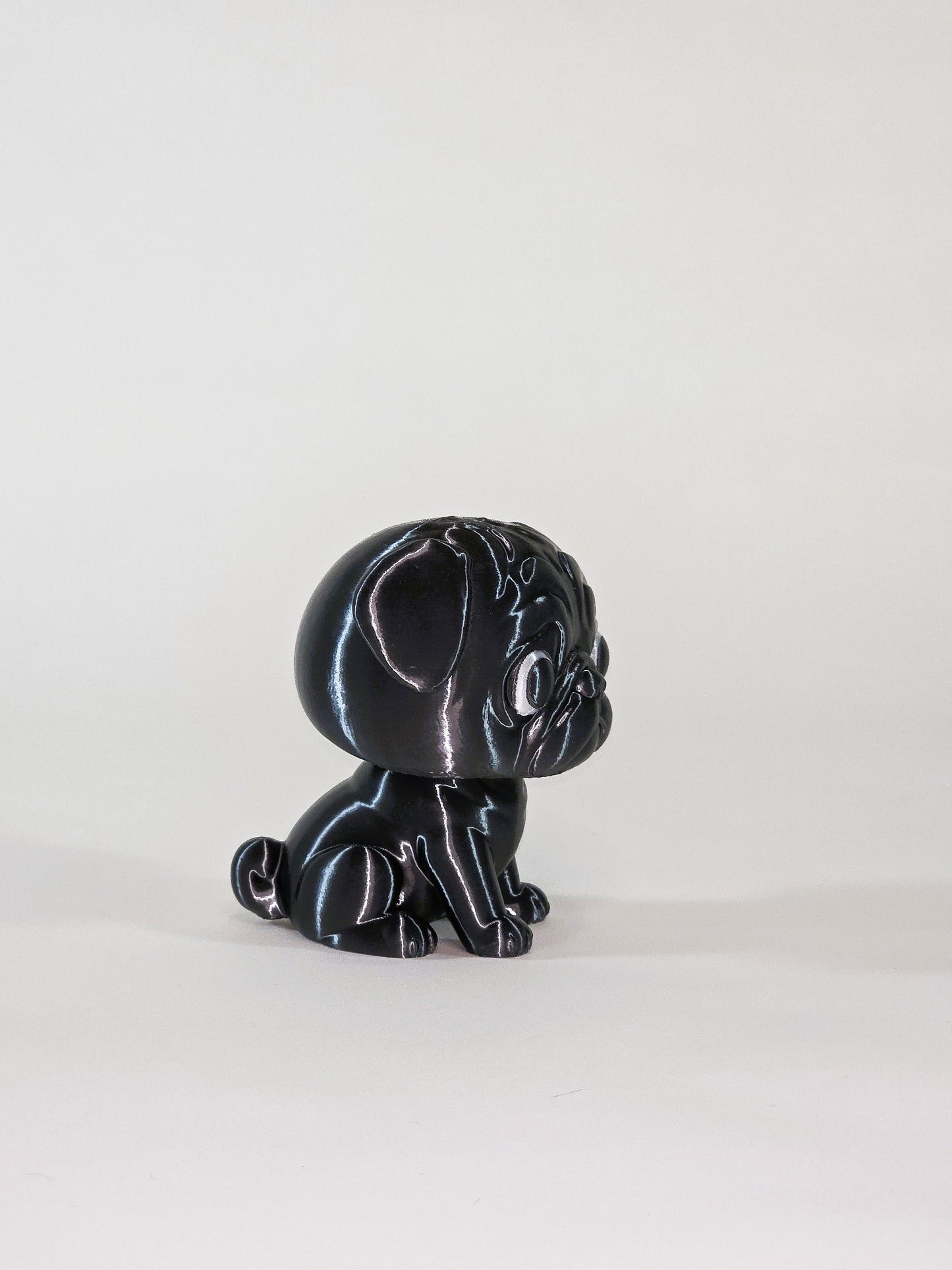 3D Printed Pug Figurine • Cute Oversized-Head Pug Collectible • Pug Lover Gift • Small Pug Miniatures for Party Favors • Dog Desk Decor • PLA Eco-Friendly Pug Statue