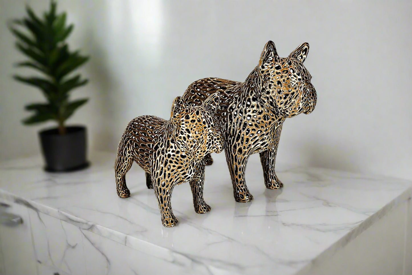 Voronoi Standing French Bulldog Sculptures