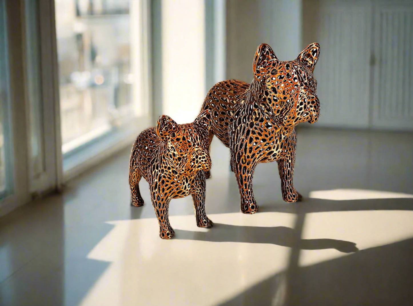 Voronoi Standing French Bulldog Sculptures