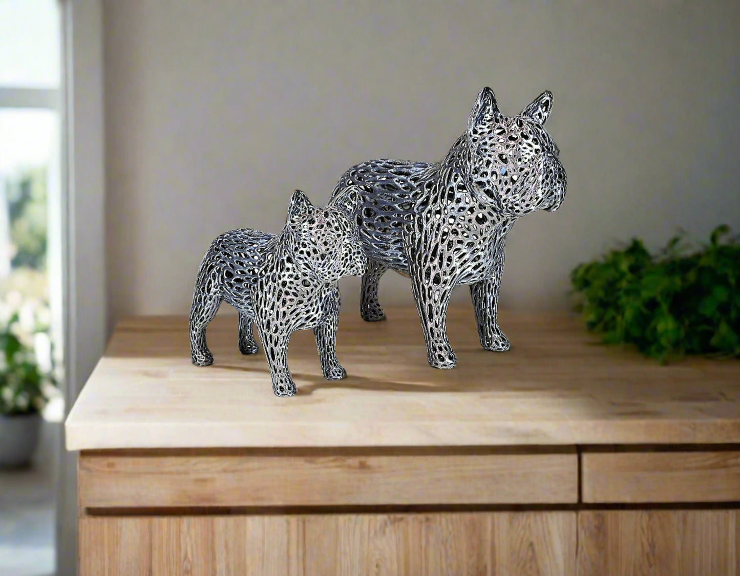 Voronoi Standing French Bulldog Sculptures