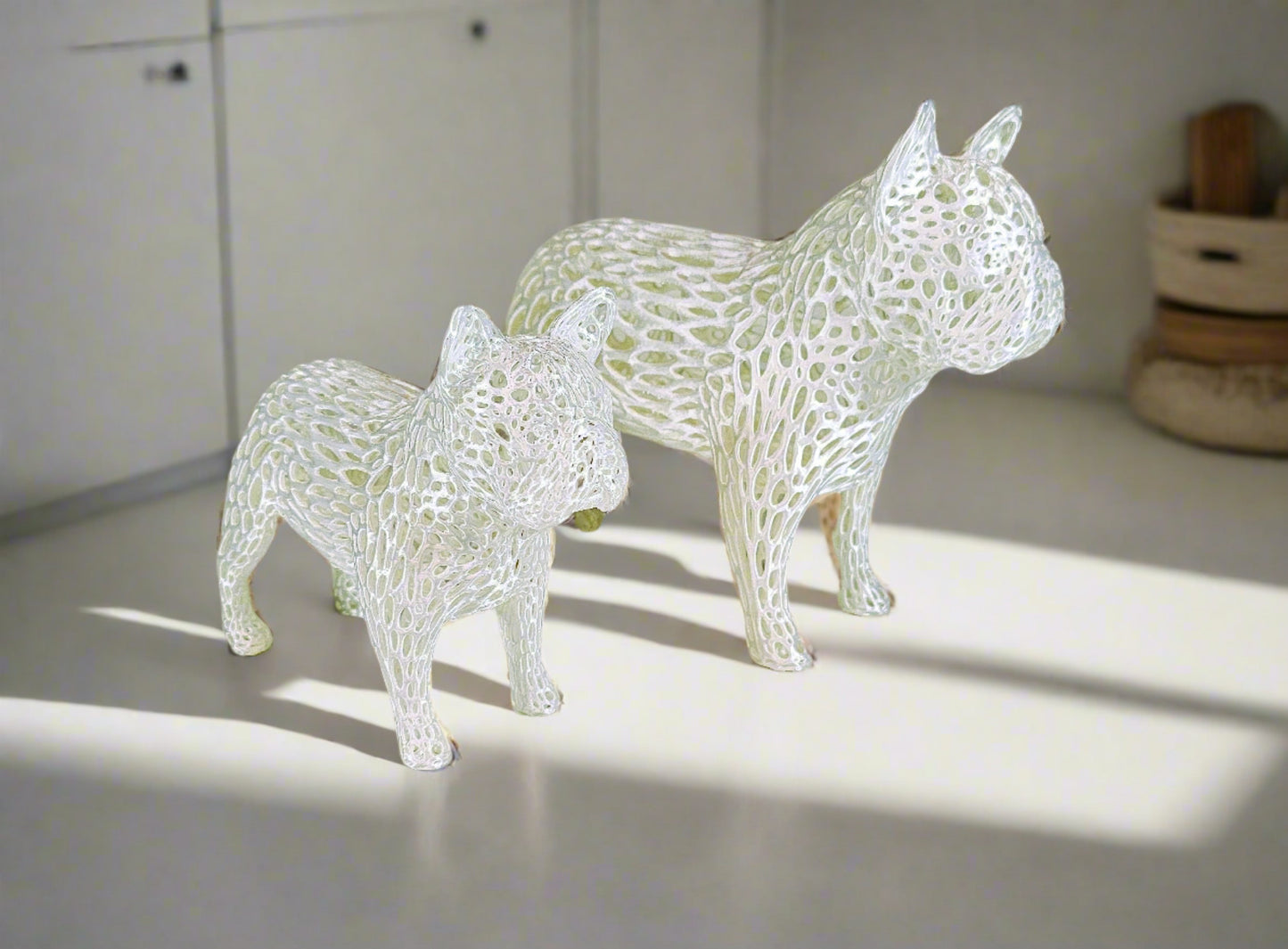 Voronoi Standing French Bulldog Sculptures