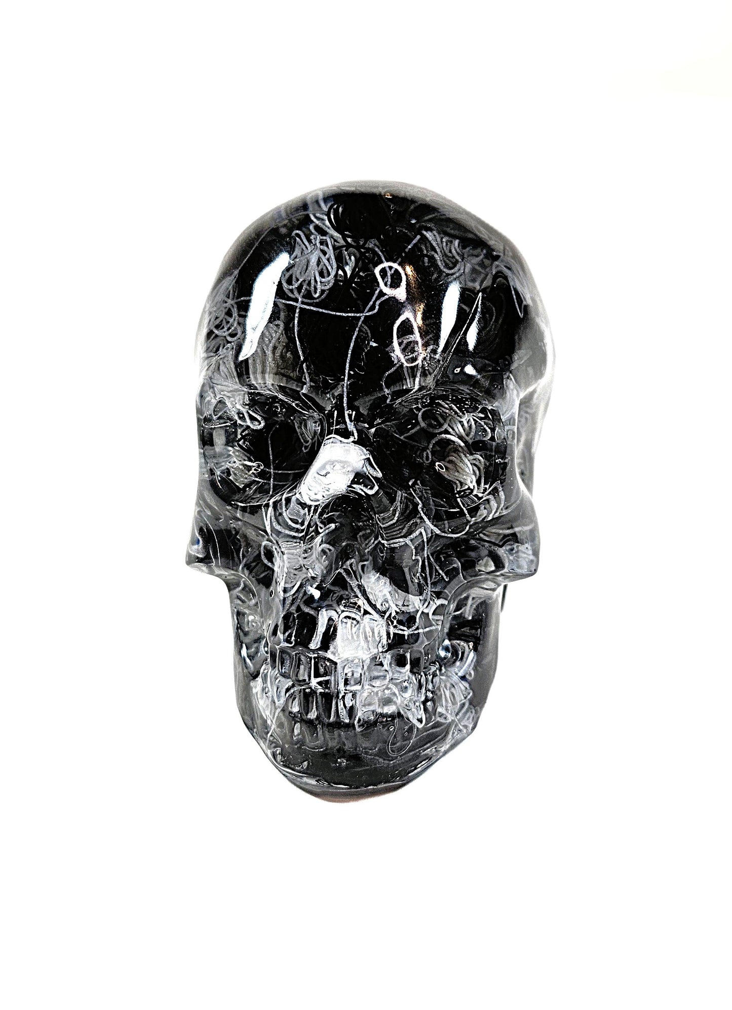 Luminous Resin Skull: A Haunting Glow for Halloween and Day of the Dead