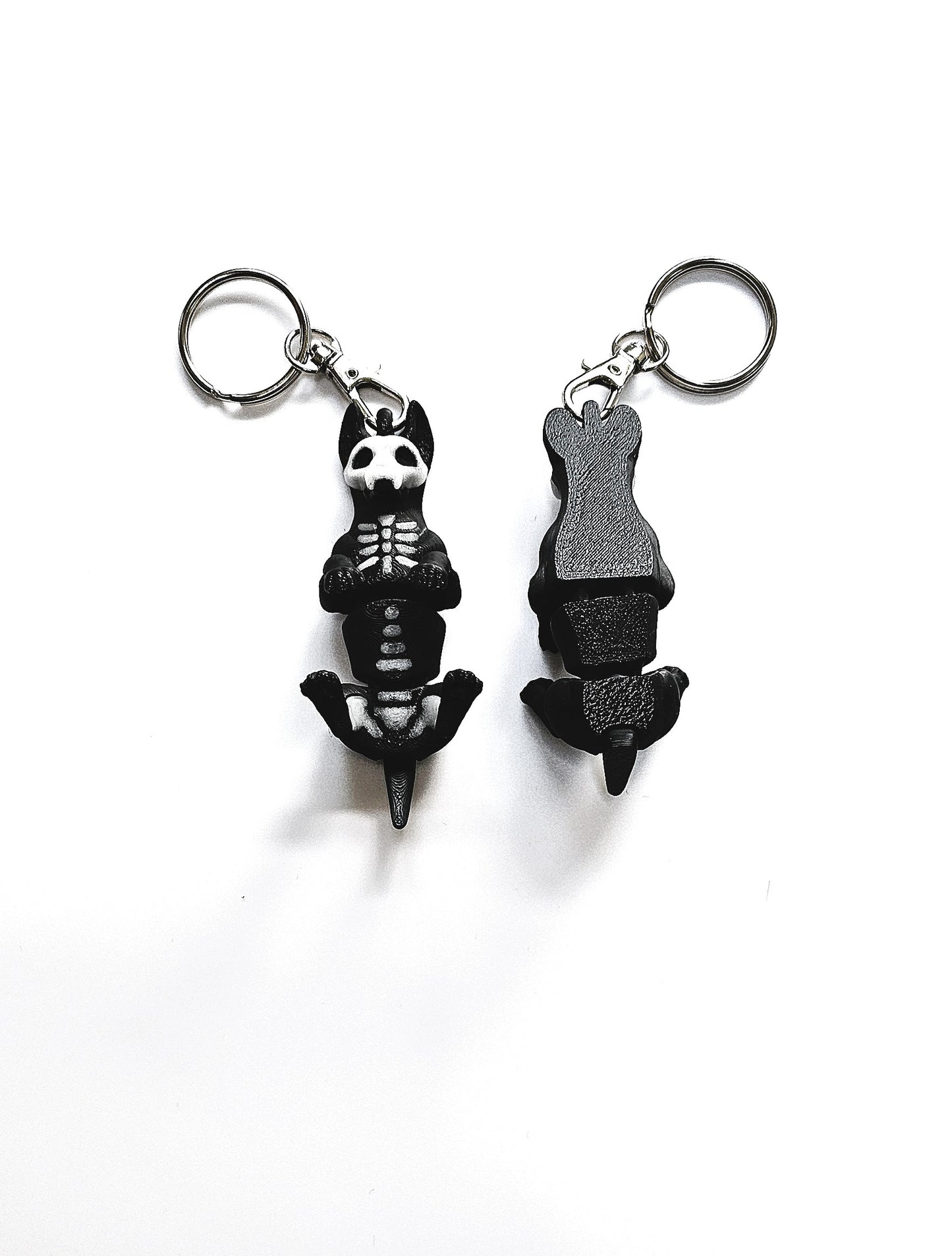 Halloween Glow in the Dark Skelly Dog Keychain