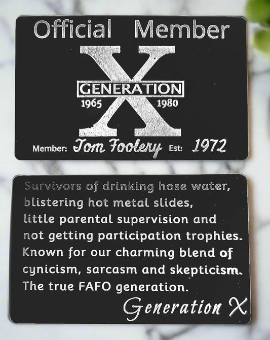 Official GenX Membership Card: A Nostalgic Tribute