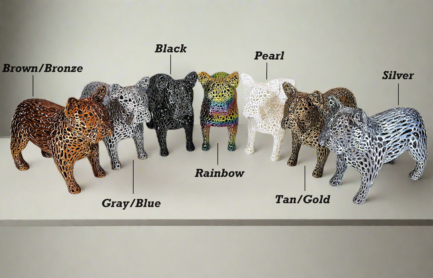 Voronoi Standing French Bulldog Sculptures