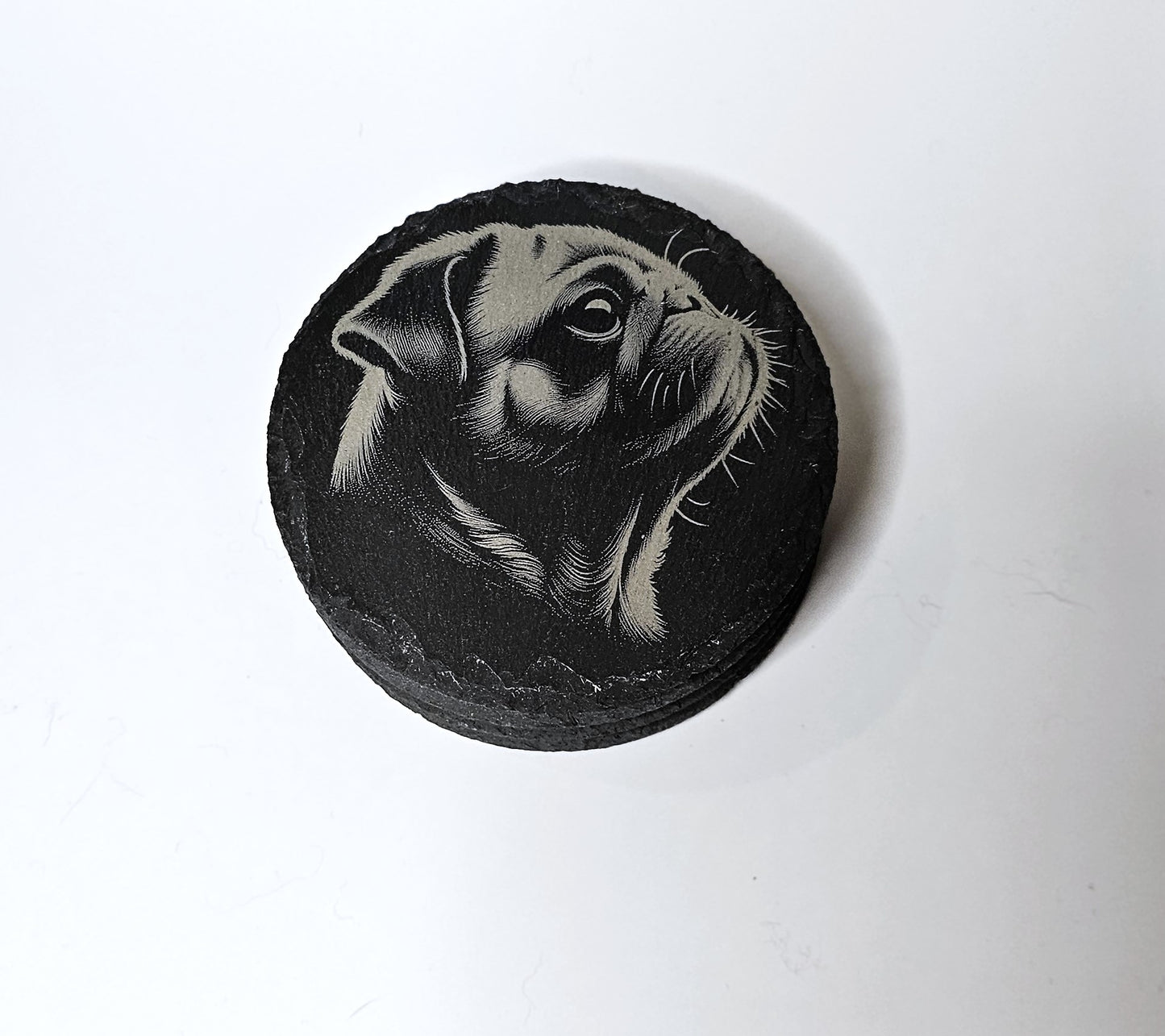 Slate Stone Pug Coasters