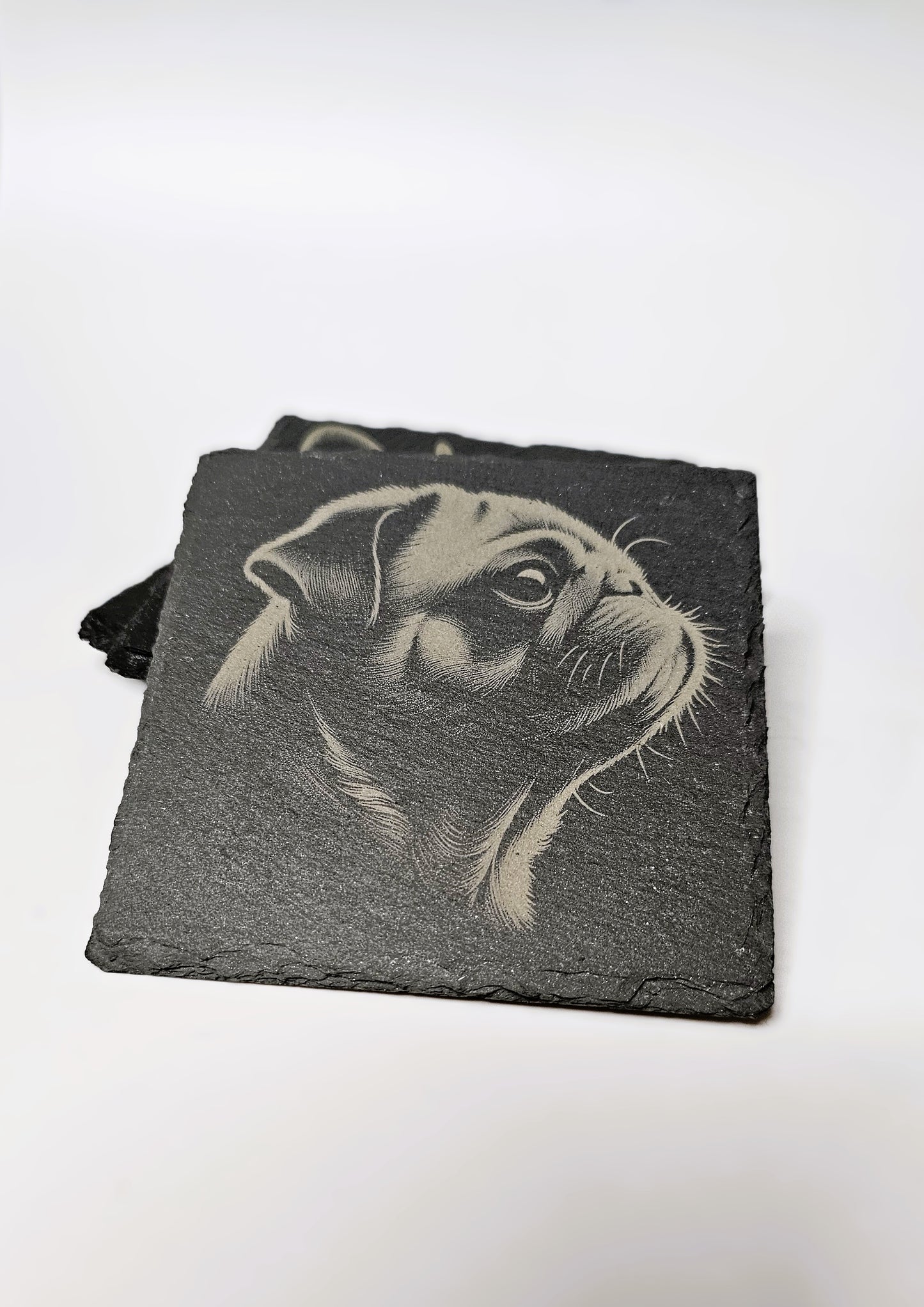 Slate Stone Pug Coasters