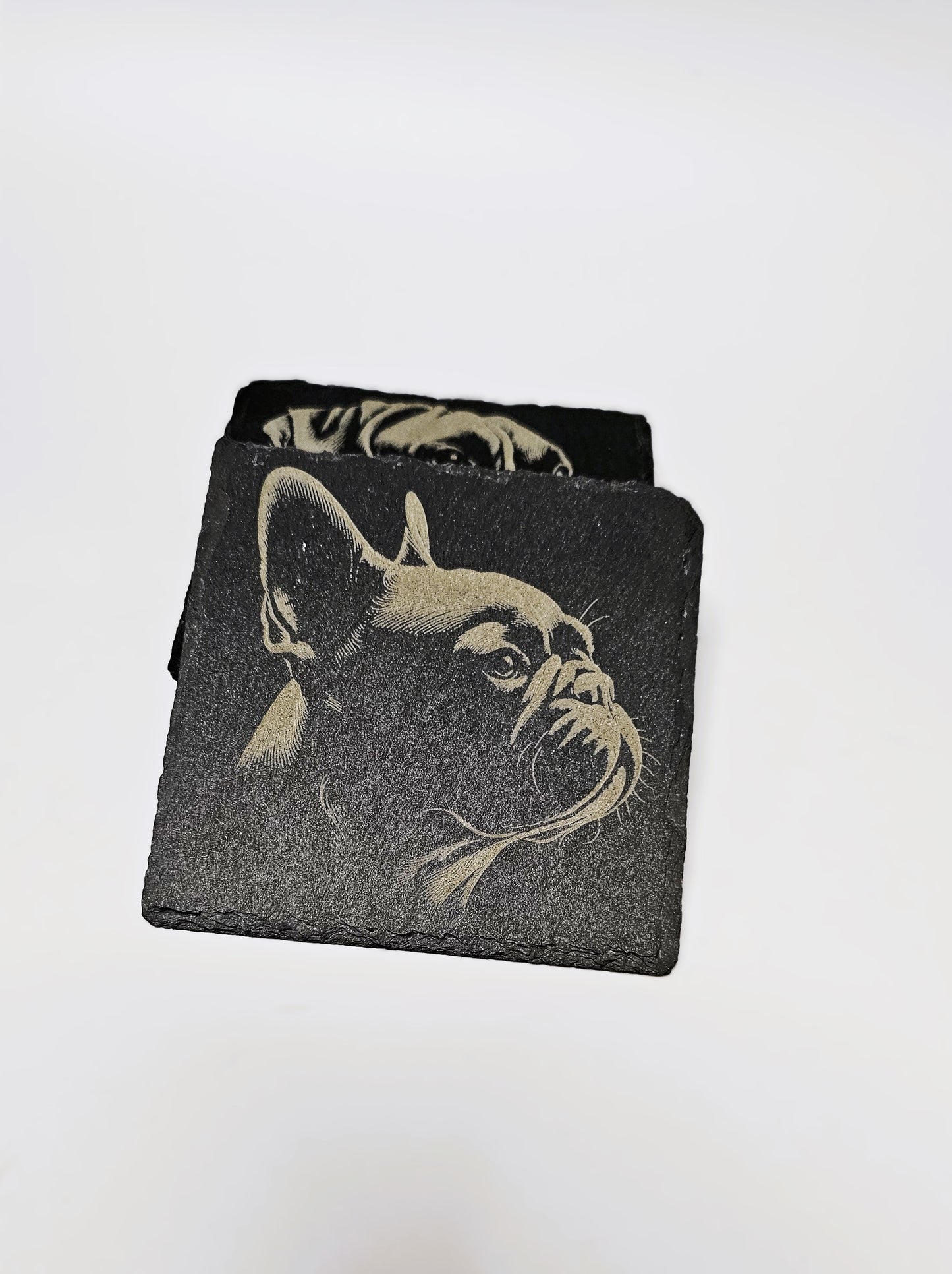 Slate Stone Frenchie Coasters