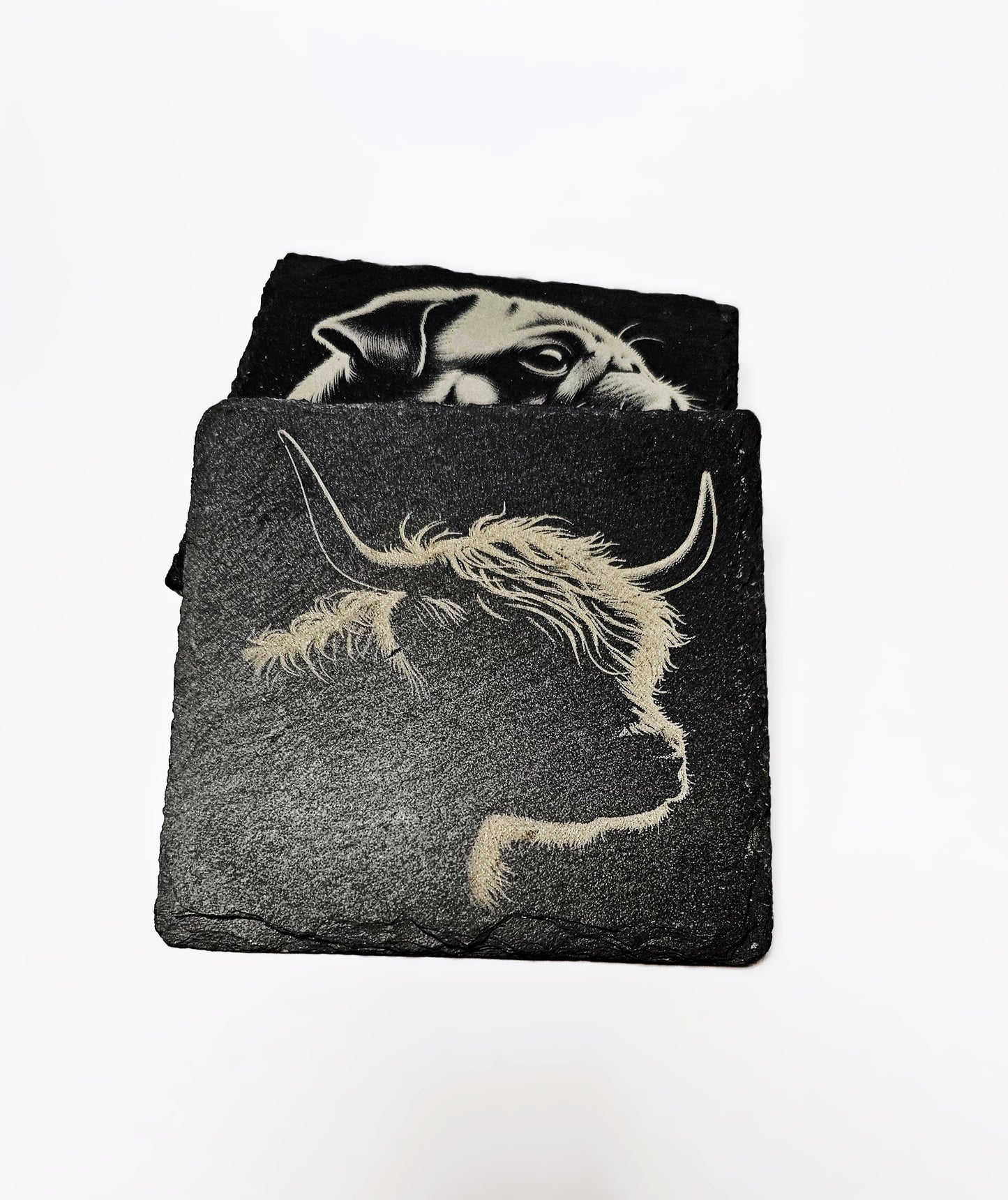 Slate Stone Scottish Highland Coo Coasters