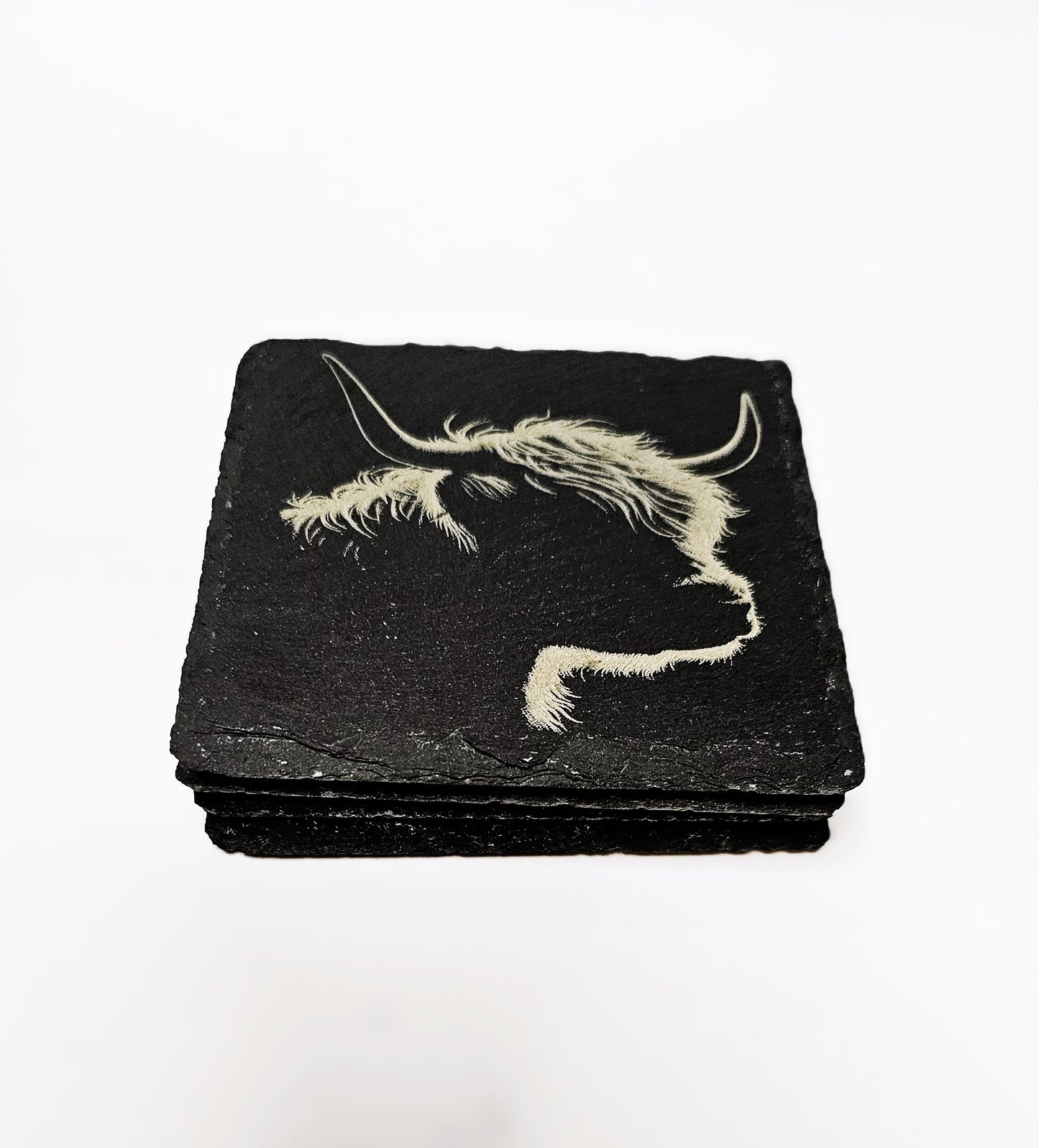 Slate Stone Scottish Highland Coo Coasters