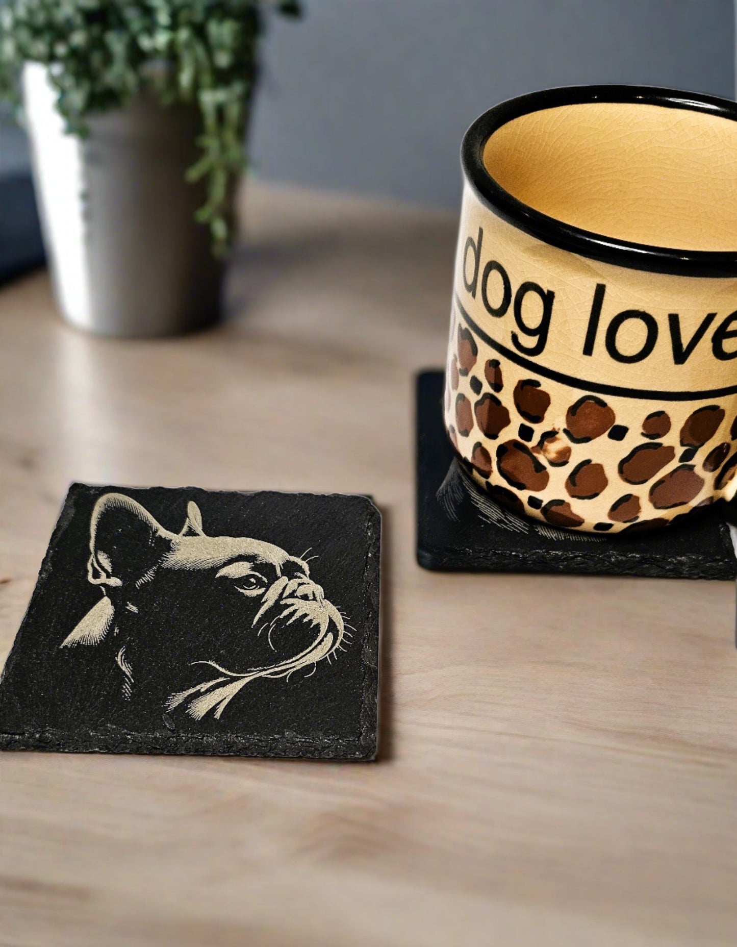 Slate Stone Frenchie Coasters