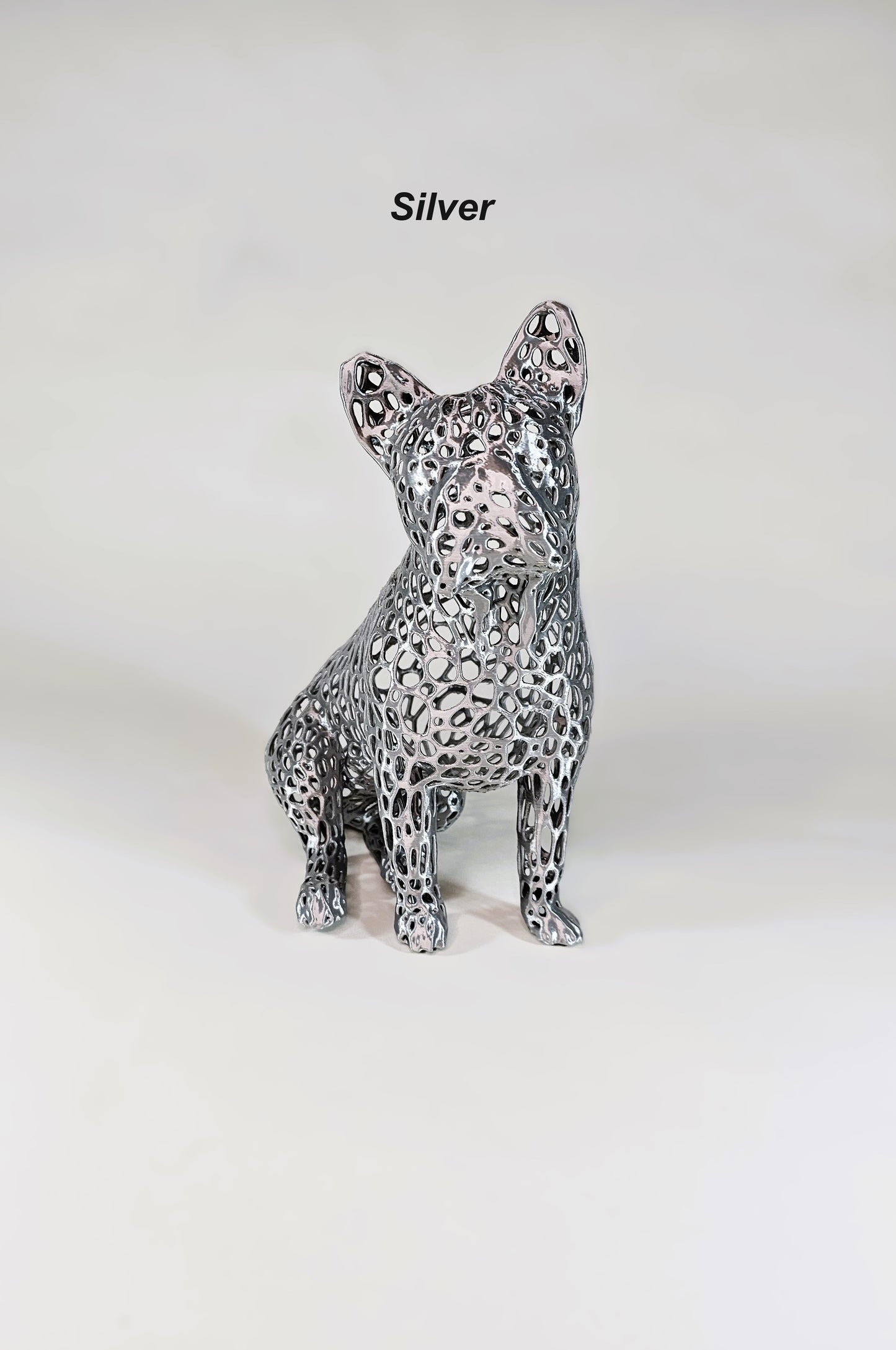 Voronoi Seated French Bulldog Sculptures