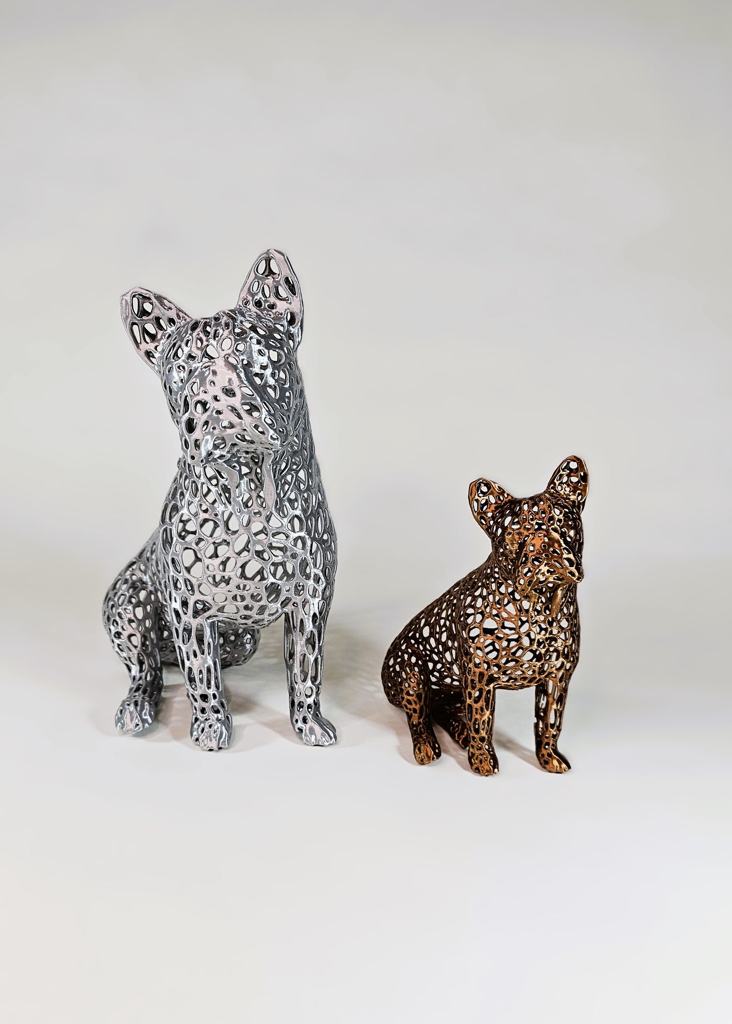 Voronoi Seated French Bulldog Sculptures